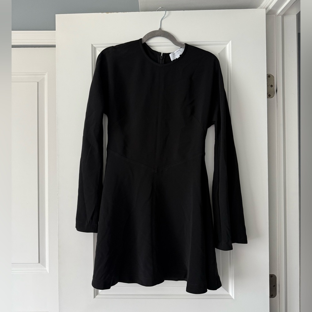 La Ligne Black Long-Sleeve Fit-and-Flare Mini Dress - Picture 8 of 11